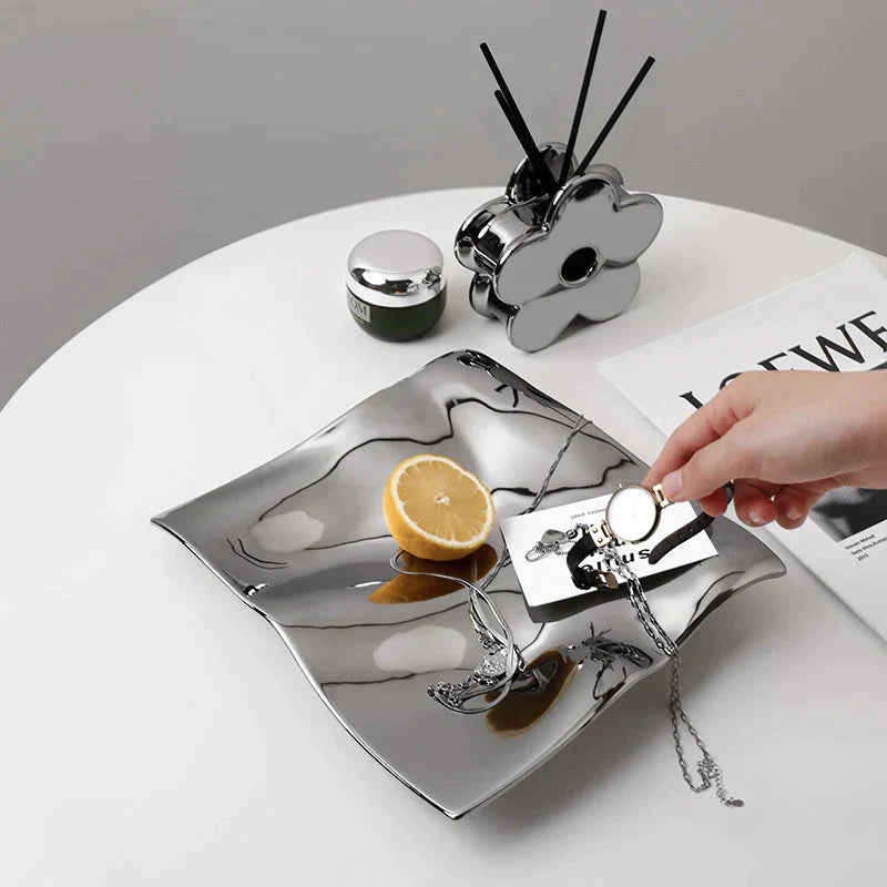 Thin Warped Silver Tray