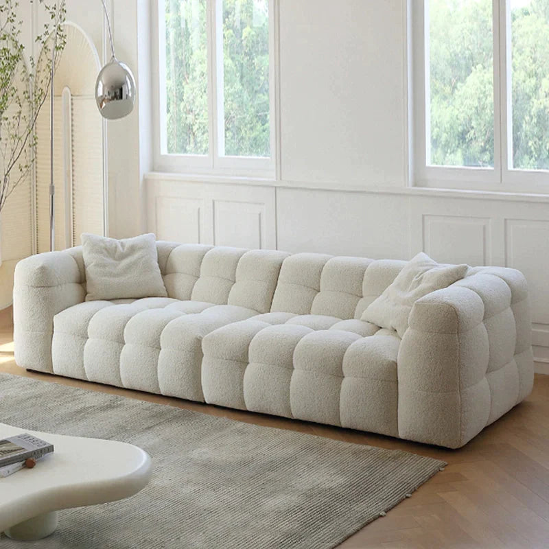 White Fabric Tufted Sofa (Bulk)