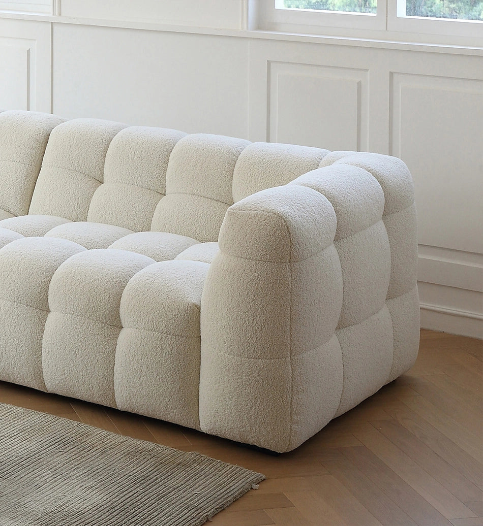 White Fabric Tufted Sofa (Bulk)