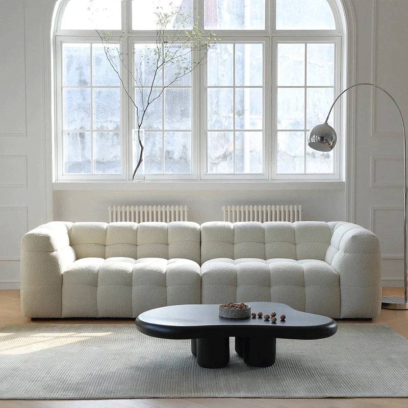 White Fabric Tufted Sofa (Bulk)