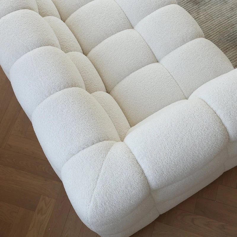 White Fabric Tufted Sofa (Bulk)