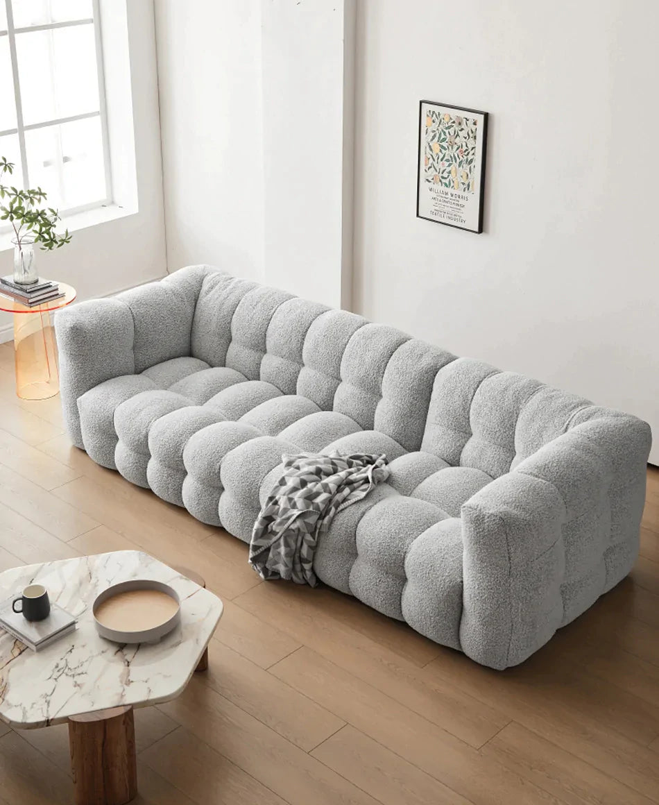 White Fabric Tufted Sofa (Bulk)