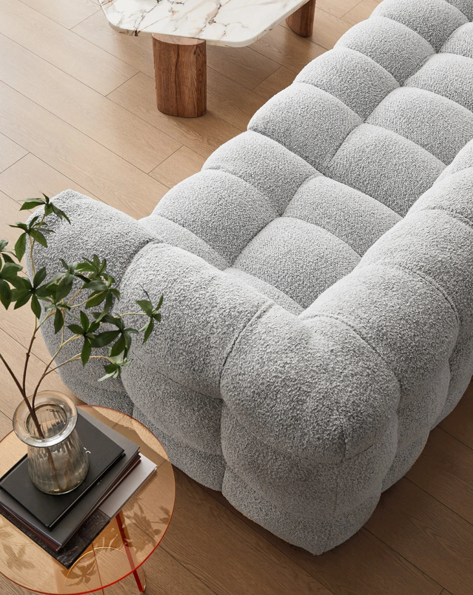 White Fabric Tufted Sofa (Bulk)
