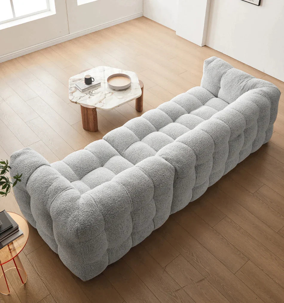 White Fabric Tufted Sofa (Bulk)
