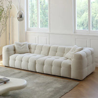 White Fabric Tufted Sofa (Bulk)