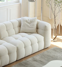 White Fabric Tufted Sofa (Bulk)