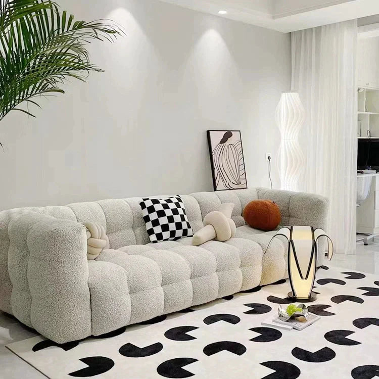 White Fabric Tufted Sofa (Bulk)