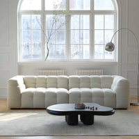 White Fabric Tufted Sofa (Bulk)