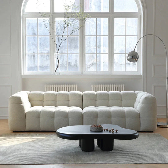White Fabric Tufted Sofa (Bulk)