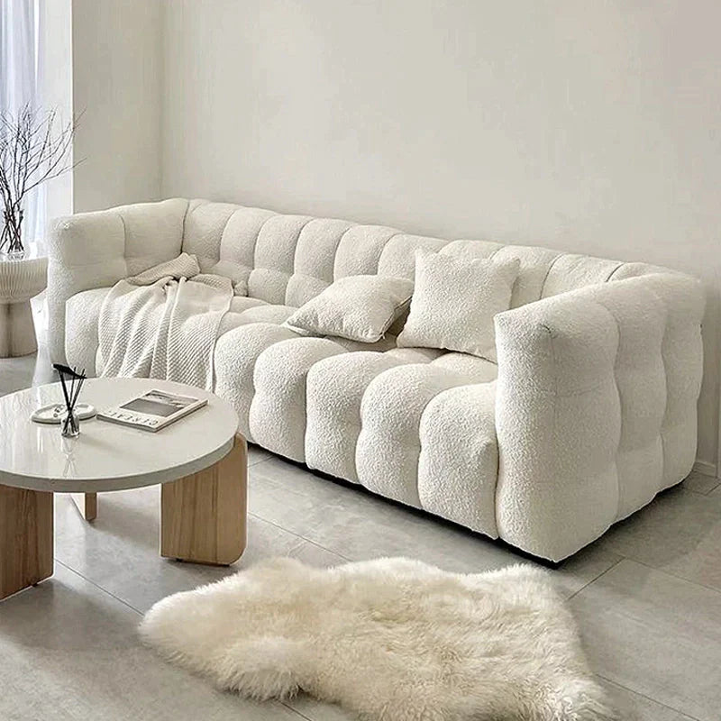 White Fabric Tufted Sofa (Bulk)