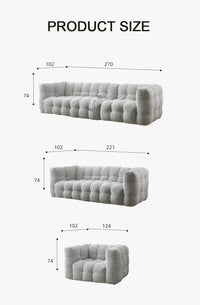 White Fabric Tufted Sofa (Bulk)